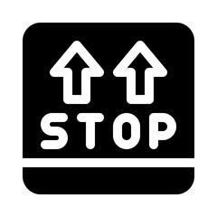 Stop Ahead Sign glyph icon