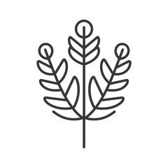 Fototapeta premium Stylized Plant with Three Branches and Circular Tops