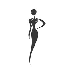 Stylized Silhouette of a Woman in a Dress