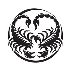 Scorpion Logo Icon Symbol Silhouette Vector Art Isolated on White Background 