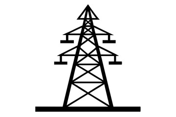 Power tower | vector silhouette illustration on white background