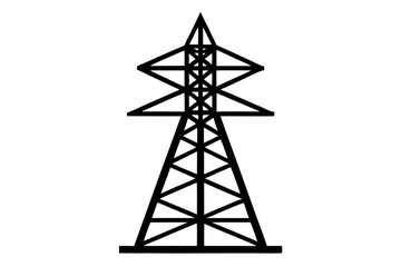 Power tower | vector silhouette illustration on white background