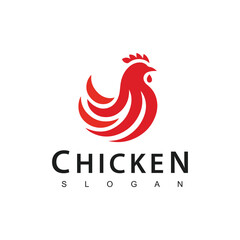 Chicken logo chicken symbol vector icon illustration, fast food restaurant and poultry icon