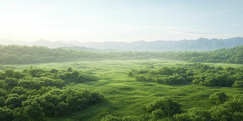 Terrestrial Ecosystems and Climate Adaptation Resilience Strategies for Land-Based Species, 3d illustration