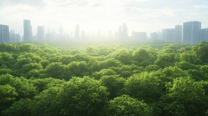 Fototapeta premium Urban biodiversity plays a crucial role in improving green spaces, fostering wildlife habitats and promoting essential ecosystem functions, visualized through a detailed 3D representation.