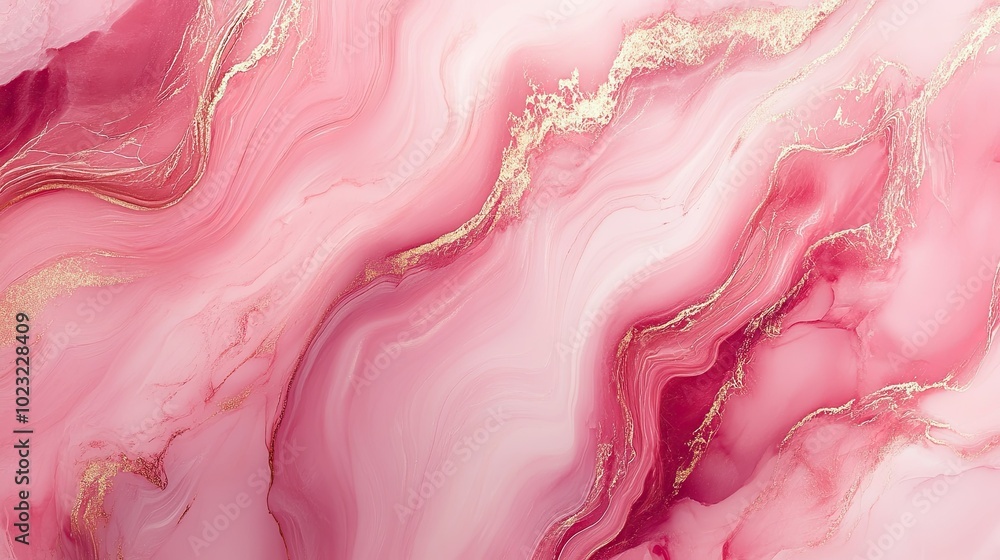 Poster a pink marble pattern swirling elegantly, creating a sophisticated and modern abstract background.