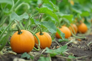 Pumpkin Vines Producing Edible Fruit