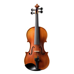 Fototapeta premium Elegant violin with a polished wooden finish, showcasing intricate craftsmanship. Perfect for music-related design projects.