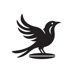 a turn bird logo icon silhouette vector illustration on white background