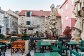famous old town and port Omis in the Dalmatia region of Croatia, Split-Dalmatia County.