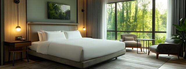 Designing the interior of a hotel room in a modern style