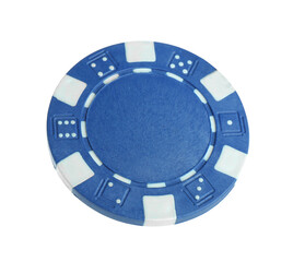 Poker game. One casino chip isolated on white