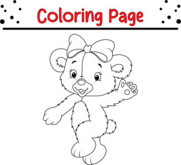 cute bear coloring page for children