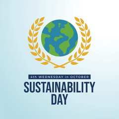 Sustainability Day vector design template good for celebration usage. Sustainability Day design. flat design. eps 10.