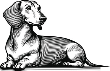 Dachshund Dog different poses Silhouette Vector Design