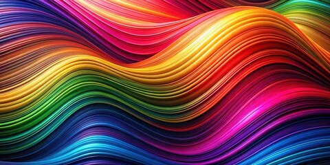 Fototapeta premium Vibrant Wave Patterns in Bright and Dark Colors for Abstract Backgrounds
