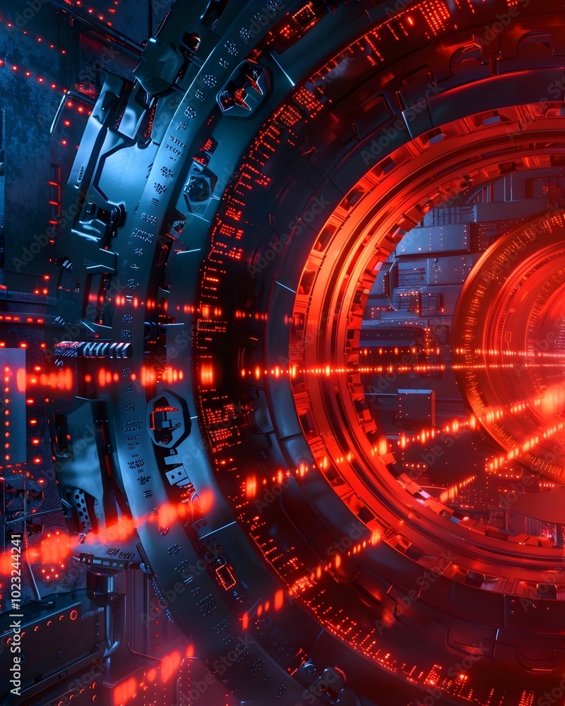 Poster high tech digital vault with unauthorized encryption code access attempt