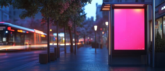 Obraz premium Bus stop ad mock up