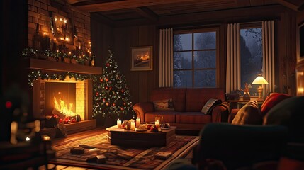 A cozy evening spent with family, sharing hopes and dreams for the new year in front of a warm fire.