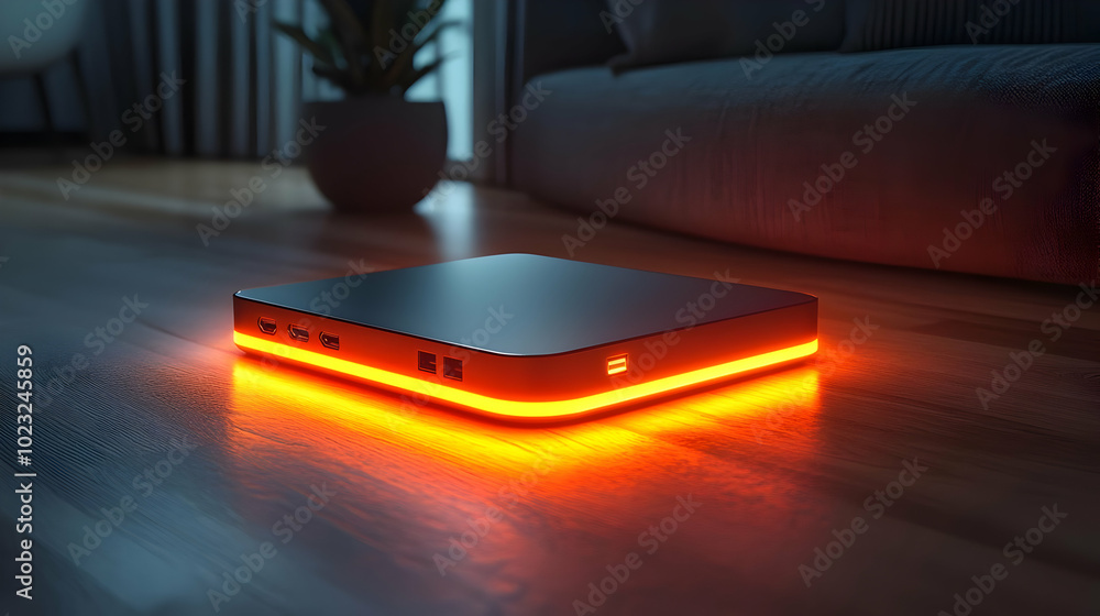Poster 3d icon of external hard drive with holographic indicators isolated on white background for data sto