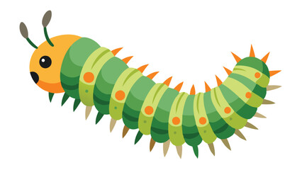 Caterpillar insect isolated flat vector illustration on white background.