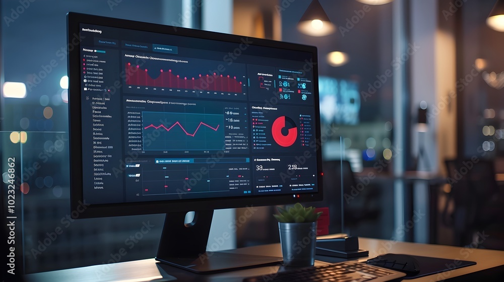 Aufkleber real time security dashboard monitoring fraudulent activities with red markers