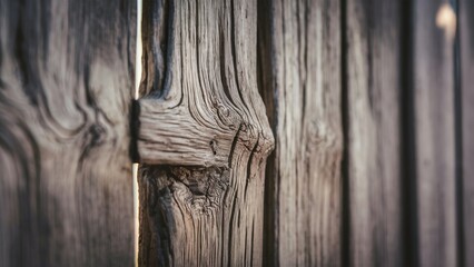 Weathered Wooden Fence with Intricate Grain Patterns
