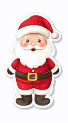 Cute Santa Claus sticker is on a white background