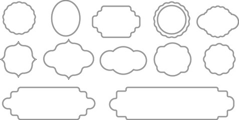 Obraz premium Vector geometric frames. Decoration in minimal style. Frames for the holiday or congratulations on transparent background. Vector EPS 10