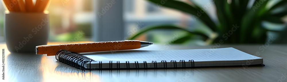 Poster desk phone and notepad isolated vector image on white background for home office communication and n