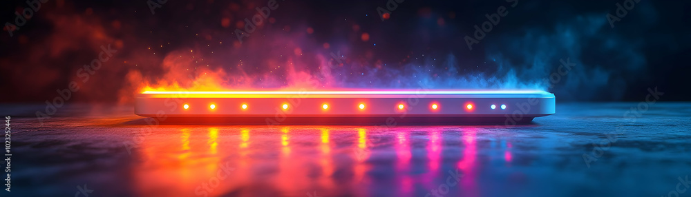 Poster Wireless Router with Glowing Holographic Signal Indicators Isolated on White Background - Illustration of Modern Connectivity for Remote Work