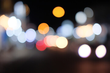 Abstract Background of Colorful Bokeh Lights on the highway