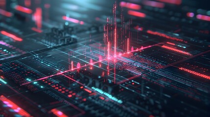 Obraz premium Futuristic AI Driven Financial Report Highlights Potential Fraud Discrepancy in Real Time