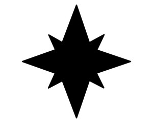 Eight-pointed star silhouette - vector silhouette image for logo, pictogram or stencil. Star symbol or icon