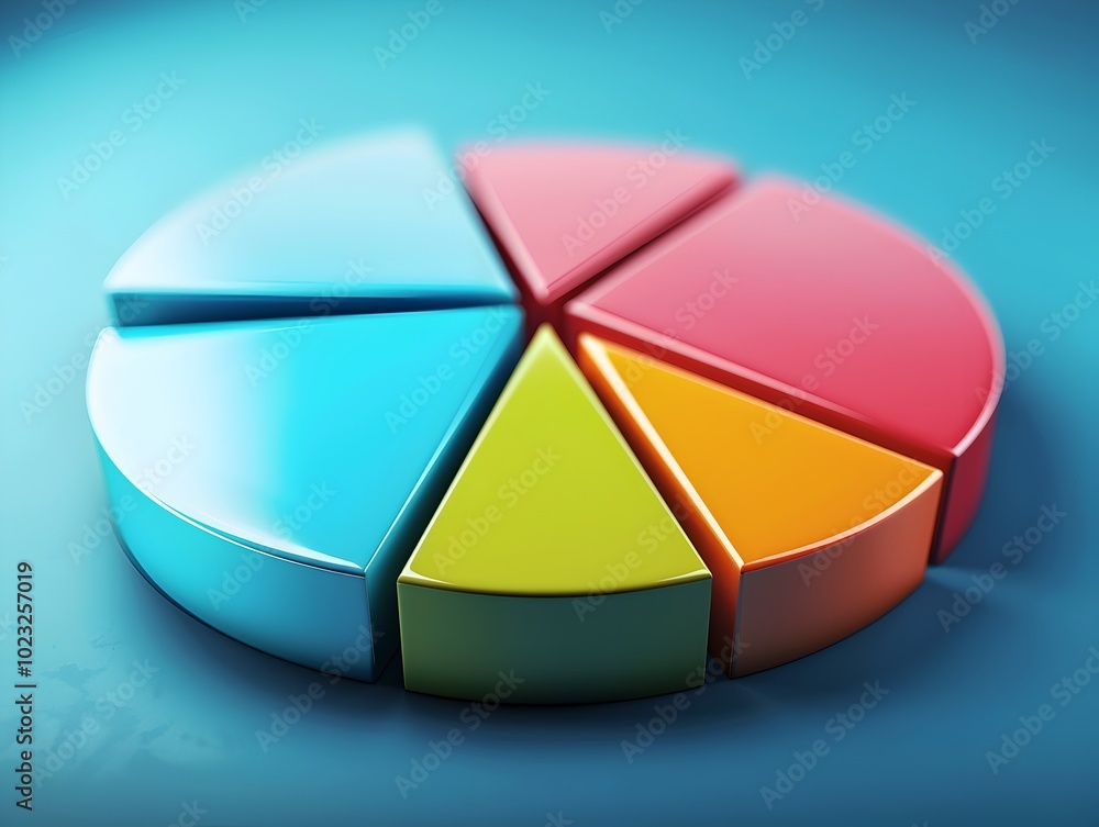 Poster comprehensive data analysis through vibrant pie chart visualizing sentiment distribution