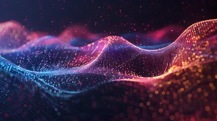 Colorful Digital Wave Representing Fluctuating Online Sentiments in Sentiment Analysis Concept