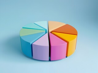 Obraz premium Colorful Pie Chart Visualization Representing Sentiment Distribution in Comprehensive Data Analysis