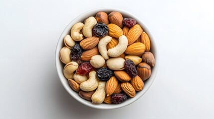 Mixed Nuts and Dried Fruit in a Bowl &ndash; Healthy Snack Option for Nutrition and Energy