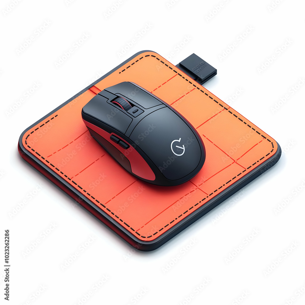 Poster mouse pad and stylus pen isolated on a white background - perfect vector image concept for a modern 