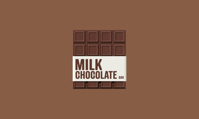 Milk chocolate bar with classic block design and wrapper