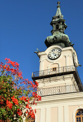 Tower of the church in Kezmarok city, Slovakia