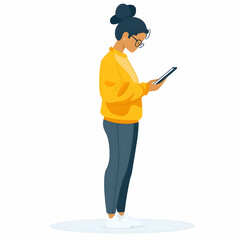 Person Using Tablet with Booking System in Hospitality Service Concept on Blank Background, Symbolizing Efficient and Friendly Customer Experience