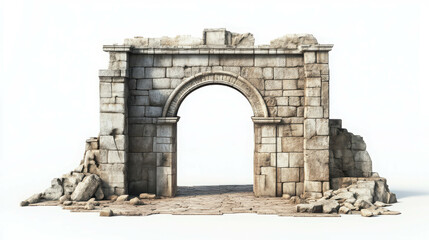 Obraz premium Ancient City Gate 3D Rendering with Detailed Texture