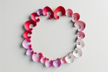 Obraz premium Abstract heart-shaped paper art in gradient
