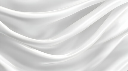Abstract White Fabric Draped Background with Smooth, Flowing, and Silky Texture