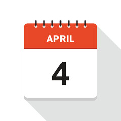 April 4 Calendar Date icon
