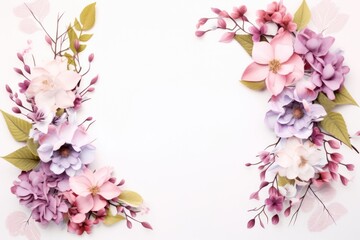Fototapeta premium Floral frame png pattern flower petal.