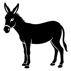 donkey isolated on white background silhouette vector illustration