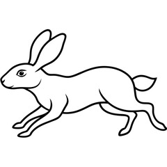 line art illustration of a rabbit