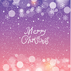 Winter abstract background with snow and snowflakes. Vector illustration